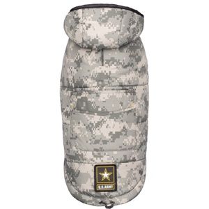 US ARMY Insulated Quilted Dog Parka, Camo, Small